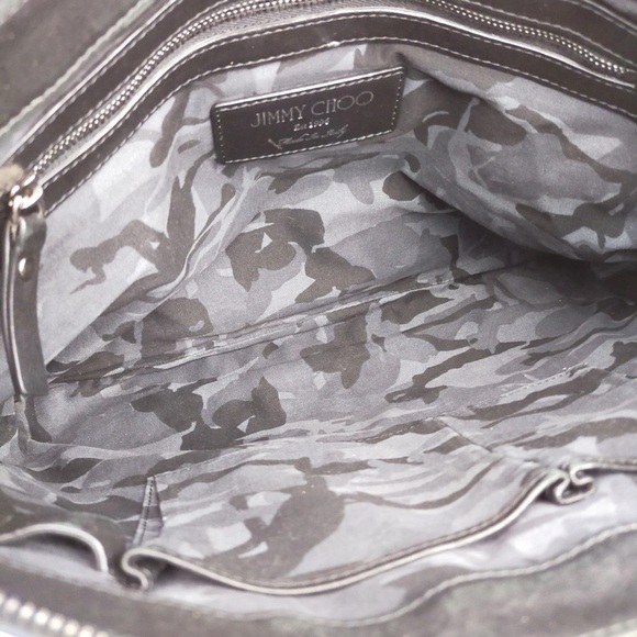 Jimmy Choo Black Star-Studded Large Leather Clutch Women's Bag - Picture 7 of 12